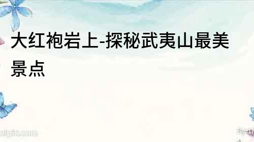 大紅袍巖上-探秘武夷山最美景點