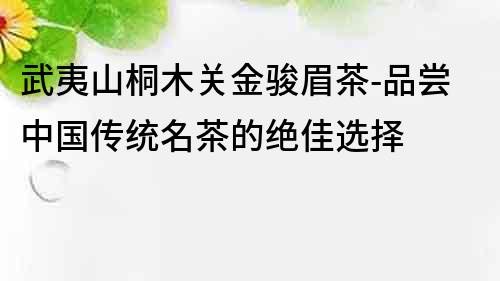 武夷山桐木關金駿眉茶-品嘗中國傳統名茶的絕佳選擇