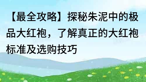 【最全攻略】探秘朱泥中的極品大紅袍，了解真正的大紅袍標(biāo)準(zhǔn)及選購技巧