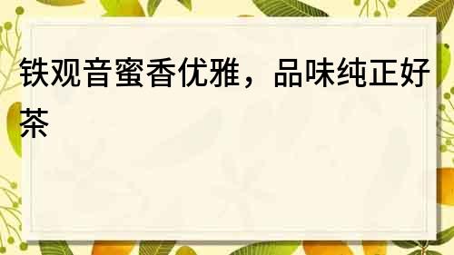 鐵觀音蜜香優(yōu)雅，品味純正好茶