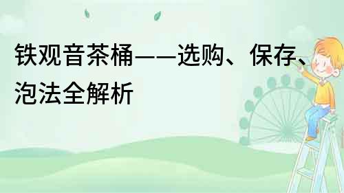 鐵觀音茶桶——選購(gòu)、保存、泡法全解析