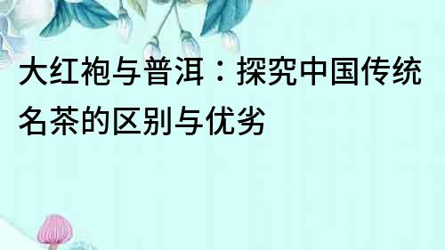 大紅袍與普洱：探究中國傳統(tǒng)名茶的區(qū)別與優(yōu)劣