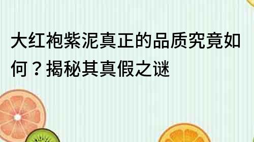大紅袍紫泥真正的品質究竟如何？揭秘其真假之謎