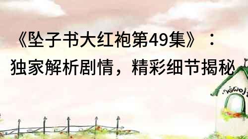 《墜子書大紅袍第49集》：獨家解析劇情，精彩細節揭秘