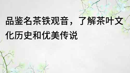 品鑒名茶鐵觀音，了解茶葉文化歷史和優(yōu)美傳說(shuō)