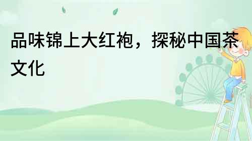 品味錦上大紅袍，探秘中國茶文化