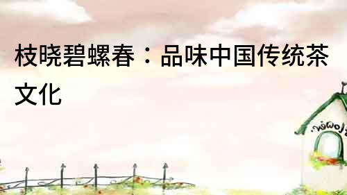 枝曉碧螺春：品味中國(guó)傳統(tǒng)茶文化