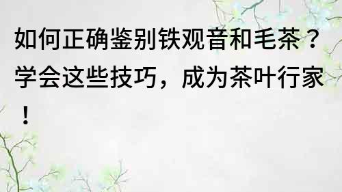 如何正確鑒別鐵觀音和毛茶？學會這些技巧，成為茶葉行家！
