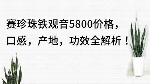 賽珍珠鐵觀音5800價格，口感，產(chǎn)地，功效全解析！
