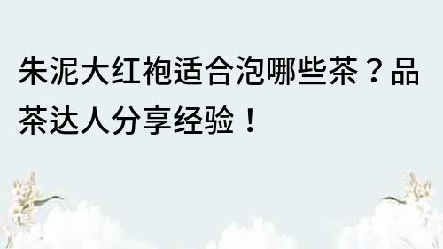 朱泥大紅袍適合泡哪些茶？品茶達人分享經驗！