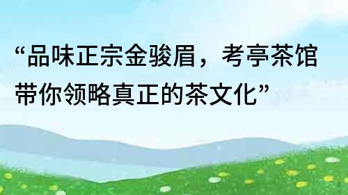 “品味正宗金駿眉，考亭茶館帶你領略真正的茶文化”