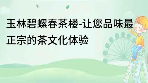 玉林碧螺春茶樓-讓您品味最正宗的茶文化體驗(yàn)