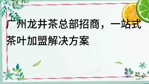 廣州龍井茶總部招商，一站式茶葉加盟解決方案