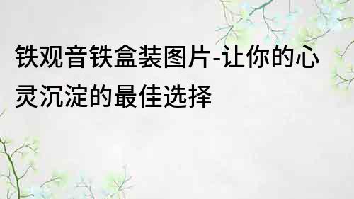 鐵觀音鐵盒裝圖片-讓你的心靈沉淀的最佳選擇