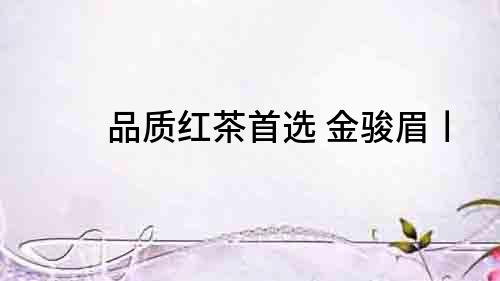 品質紅茶首選 金駿眉丨