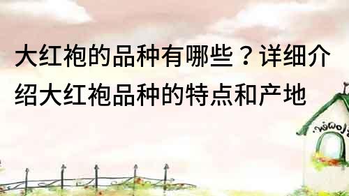 大紅袍的品種有哪些？詳細介紹大紅袍品種的特點和產地