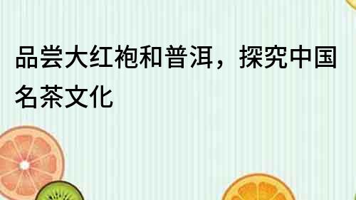 品嘗大紅袍和普洱，探究中國名茶文化