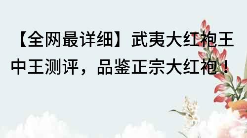 【全網最詳細】武夷大紅袍王中王測評，品鑒正宗大紅袍！