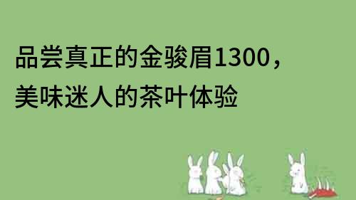 品嘗真正的金駿眉1300，美味迷人的茶葉體驗