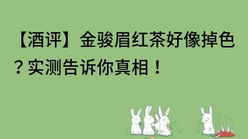 【酒評】金駿眉紅茶好像掉色？實測告訴你真相！