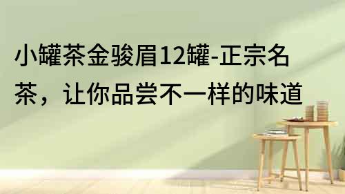 小罐茶金駿眉12罐-正宗名茶，讓你品嘗不一樣的味道
