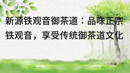 新源鐵觀音御茶道：品味正宗鐵觀音，享受傳統(tǒng)御茶道文化