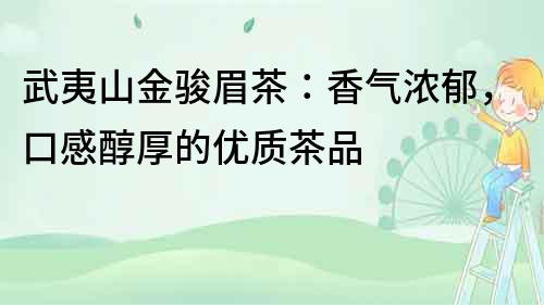 武夷山金駿眉茶：香氣濃郁，口感醇厚的優(yōu)質(zhì)茶品