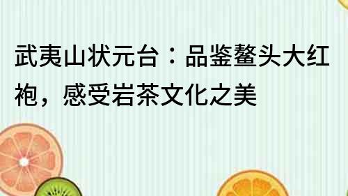 武夷山狀元臺：品鑒鰲頭大紅袍，感受巖茶文化之美