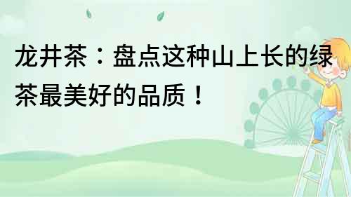 龍井茶：盤點這種山上長的綠茶最美好的品質！