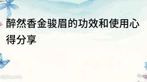醉然香金駿眉的功效和使用心得分享