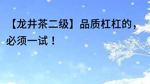 【龍井茶二級】品質杠杠的，必須一試！