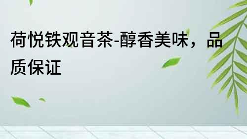 荷悅鐵觀音茶-醇香美味，品質(zhì)保證