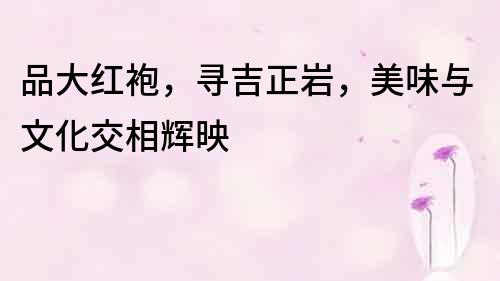 品大紅袍，尋吉正巖，美味與文化交相輝映