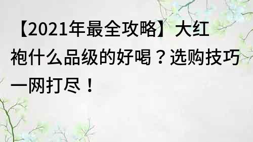 【2021年最全攻略】大紅袍什么品級的好喝？選購技巧一網打盡！