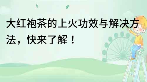 大紅袍茶的上火功效與解決方法，快來了解！
