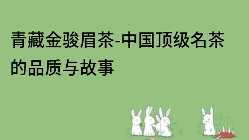 青藏金駿眉茶-中國頂級名茶的品質與故事