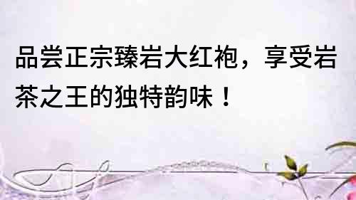 品嘗正宗臻巖大紅袍，享受巖茶之王的獨(dú)特韻味！