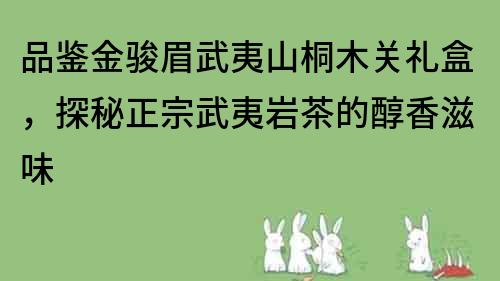 品鑒金駿眉武夷山桐木關(guān)禮盒，探秘正宗武夷巖茶的醇香滋味