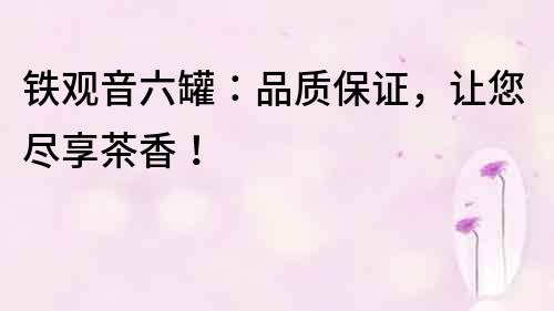 鐵觀音六罐：品質保證，讓您盡享茶香！