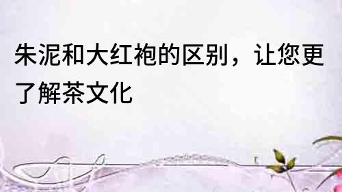 朱泥和大紅袍的區別，讓您更了解茶文化