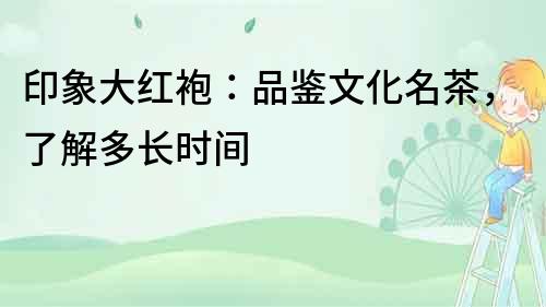 印象大紅袍：品鑒文化名茶，了解多長時間