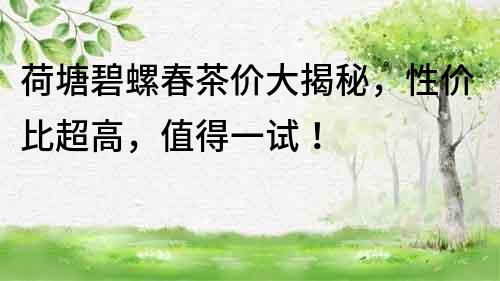 荷塘碧螺春茶價大揭秘，性價比超高，值得一試！