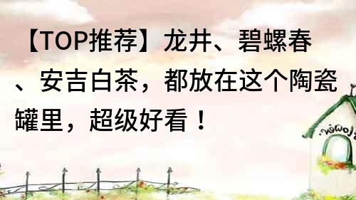 【TOP推薦】龍井、碧螺春、安吉白茶，都放在這個陶瓷罐里，超級好看！