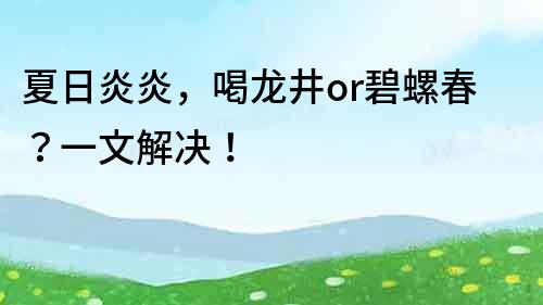 夏日炎炎，喝龍井or碧螺春？一文解決！