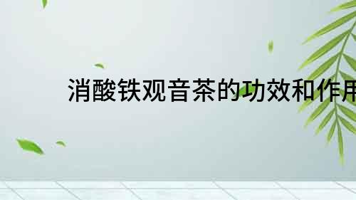 消酸鐵觀音茶的功效和作用