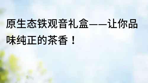 原生態鐵觀音禮盒——讓你品味純正的茶香！