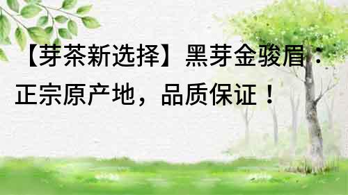 【芽茶新選擇】黑芽金駿眉：正宗原產地，品質保證！