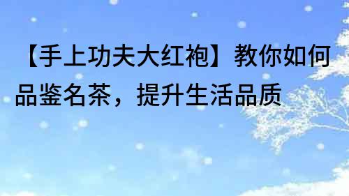 【手上功夫大紅袍】教你如何品鑒名茶，提升生活品質