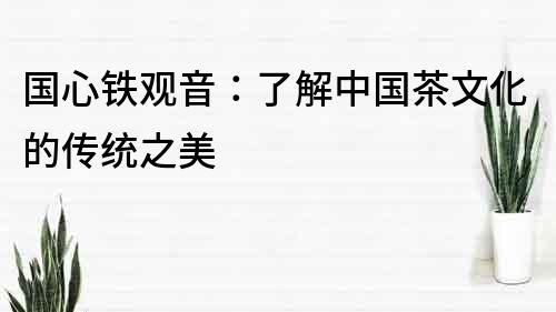 國心鐵觀音：了解中國茶文化的傳統(tǒng)之美
