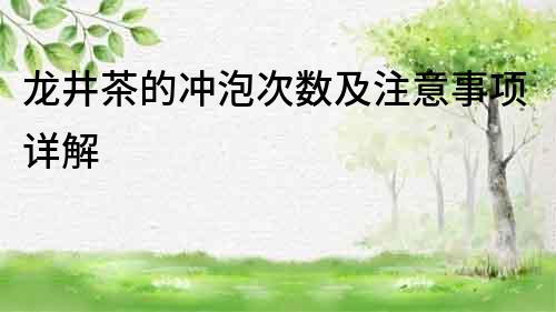 龍井茶的沖泡次數(shù)及注意事項詳解